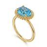 Promise Ring - 14K Yellow Gold Blue Topaz Bujukan Promise Ring