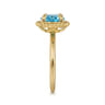 Promise Ring - 14K Yellow Gold Blue Topaz Bujukan Promise Ring
