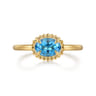 Promise Ring - 14K Yellow Gold Blue Topaz Bujukan Promise Ring