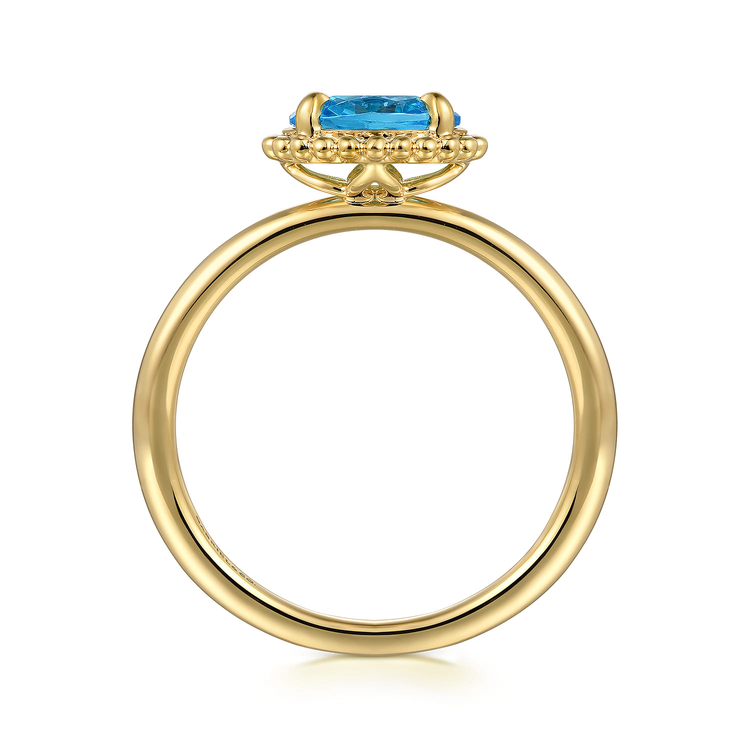 Promise Ring - 14K Yellow Gold Blue Topaz Bujukan Promise Ring - Shot 2