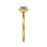 Promise Ring - 14K Yellow Gold Blue Topaz Bujukan Promise Ring