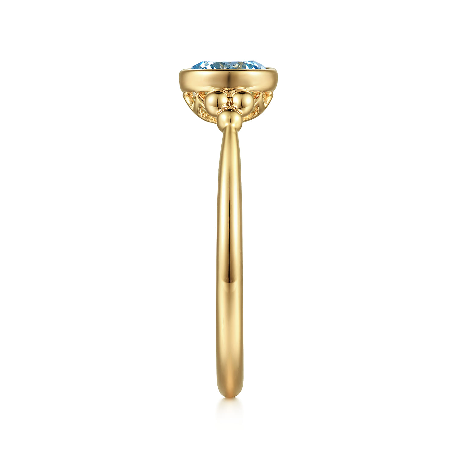 Promise Ring - 14K Yellow Gold Blue Topaz Bujukan Ring