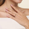 Promise Ring - 14K Yellow Gold Blue Topaz Stackable Promise Ring