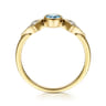 Promise Ring - 14K Yellow Gold Blue Topaz and Diamond Promise Ring - 0.05 ct
