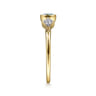 Promise Ring - 14K Yellow Gold Blue Topaz and Diamond Promise Ring - 0.05 ct