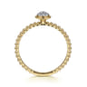 Promise Ring - 14K Yellow Gold Bujukan Beaded Diamond Cluster Promise Ring - 0.07 ct