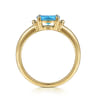 Promise Ring - 14K Yellow Gold Bujukan Oval Swiss Blue Topaz Bujukan Promise Ring