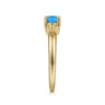 Promise Ring - 14K Yellow Gold Bujukan Oval Swiss Blue Topaz Bujukan Promise Ring