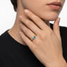Promise Ring - 14K Yellow Gold Bujukan Oval Swiss Blue Topaz Bujukan Promise Ring