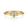 Promise Ring - 14K Yellow Gold Bujukan White Sapphire Bezel Promise Ring