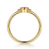 Promise Ring - 14K Yellow Gold Bujukan White Sapphire Bezel Promise Ring