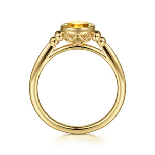 Promise Ring - 14K Yellow Gold Citrine Bujukan Ladies' Ring