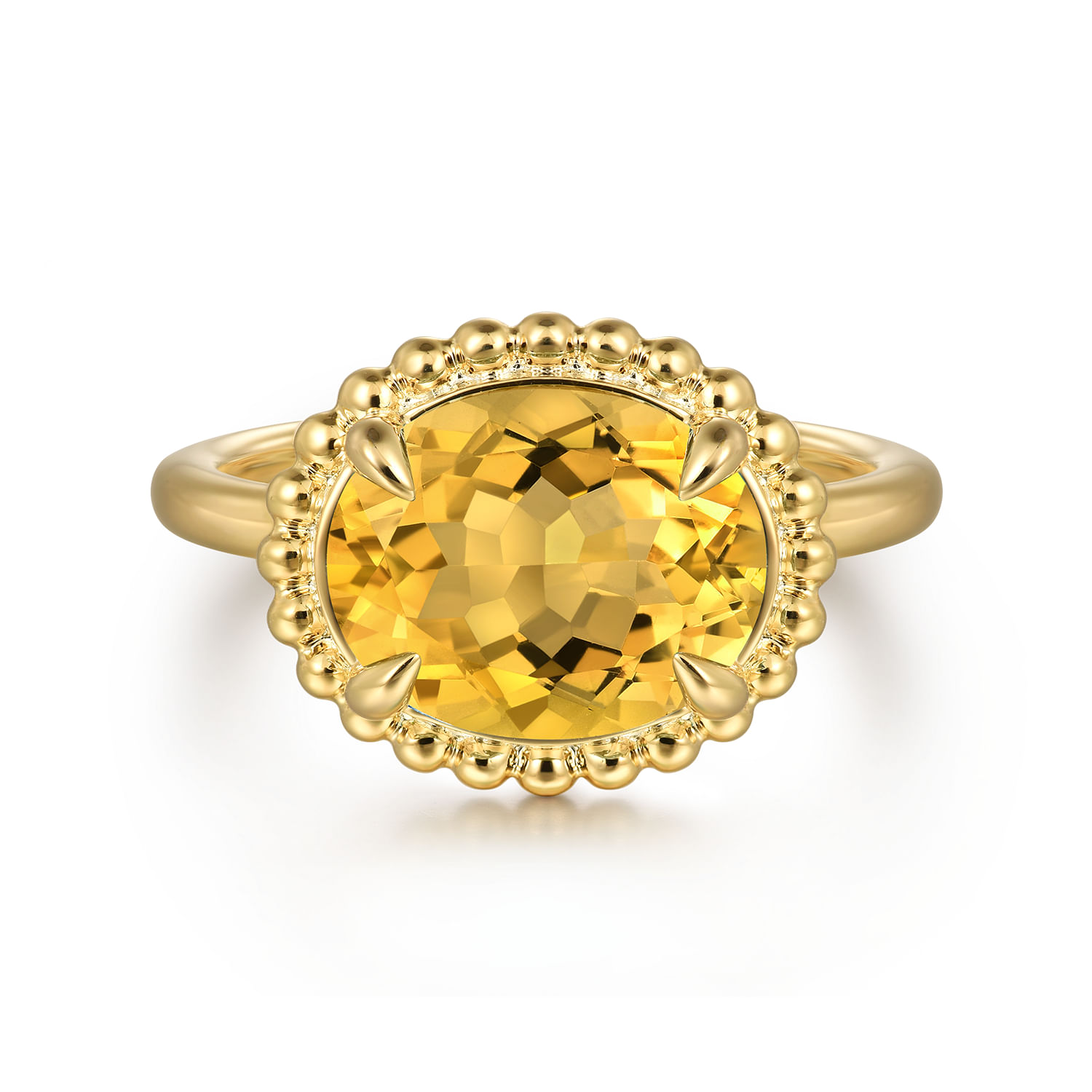 Promise Ring - 14K Yellow Gold Citrine Bujukan Ladies Ring