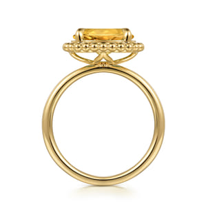 Promise Ring - 14K Yellow Gold Citrine Bujukan Ladies Ring