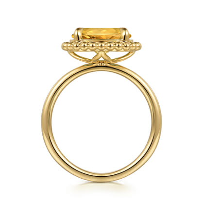 Promise Ring - 14K Yellow Gold Citrine Bujukan Ladies Ring