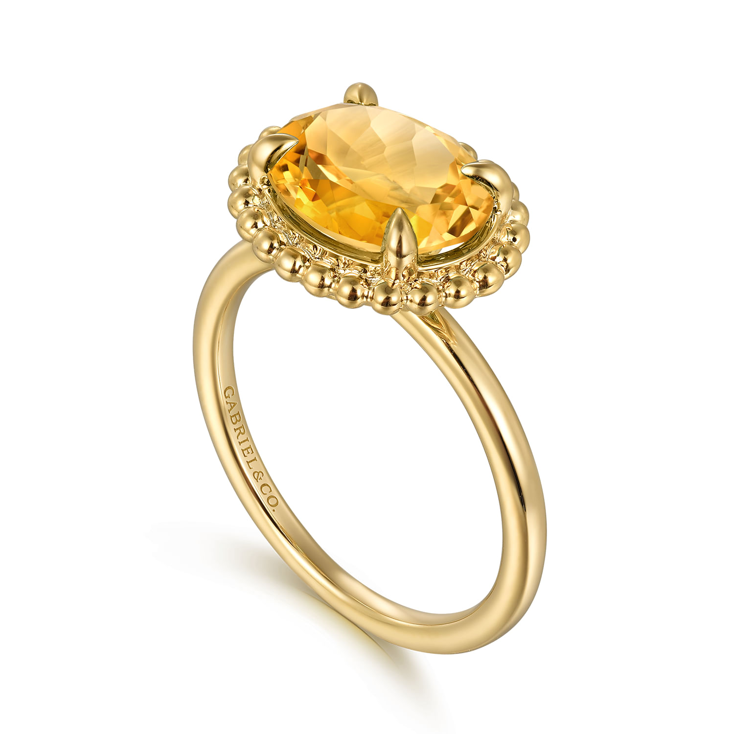 Promise Ring - 14K Yellow Gold Citrine Bujukan Ladies Ring