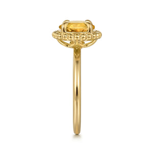 Promise Ring - 14K Yellow Gold Citrine Bujukan Ladies Ring