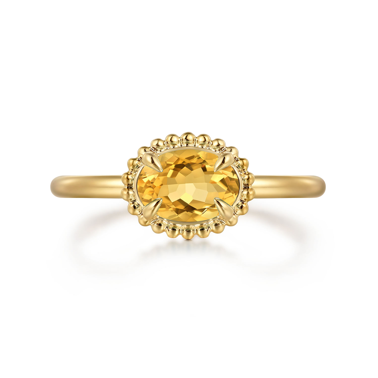 Promise Ring - 14K Yellow Gold Citrine Bujukan Ladies Ring