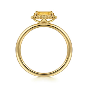 Promise Ring - 14K Yellow Gold Citrine Bujukan Ladies Ring