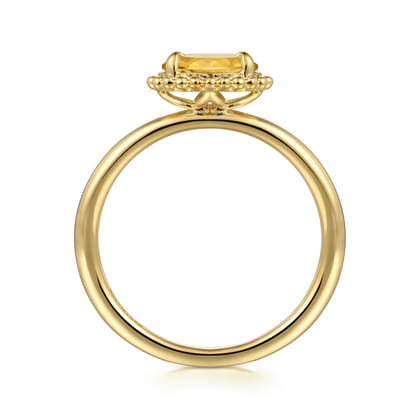 Promise Ring - 14K Yellow Gold Citrine Bujukan Ladies Ring