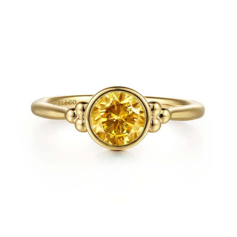 Promise Ring - 14K Yellow Gold Citrine Bujukan Promise Ring - Shot 1