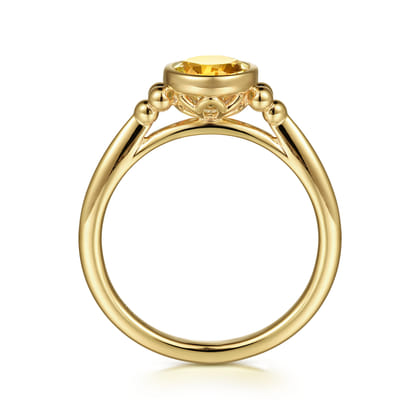 Promise Ring - 14K Yellow Gold Citrine Bujukan Promise Ring