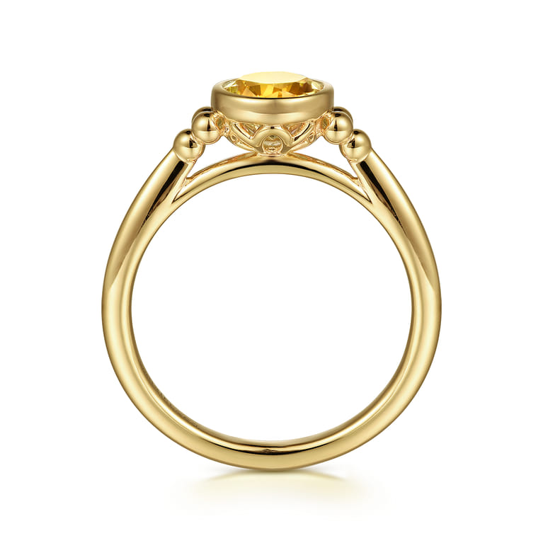 Promise Ring - 14K Yellow Gold Citrine Bujukan Promise Ring - Shot 2