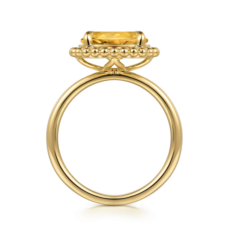 Promise Ring - 14K Yellow Gold Citrine Bujukan Promise Ring - Shot 2