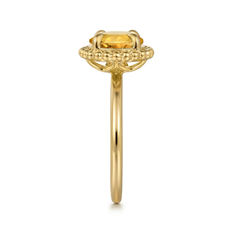 Promise Ring - 14K Yellow Gold Citrine Bujukan Promise Ring - Shot 4