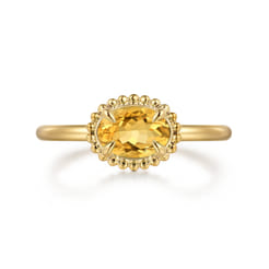 Promise Ring - 14K Yellow Gold Citrine Bujukan Promise Ring