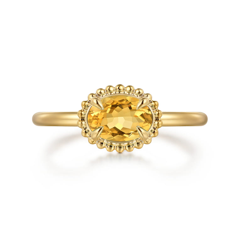 Promise Ring - 14K Yellow Gold Citrine Bujukan Promise Ring - Shot 1