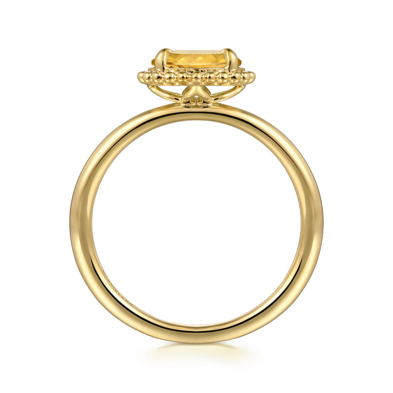 Promise Ring - 14K Yellow Gold Citrine Bujukan Promise Ring - Shot 2