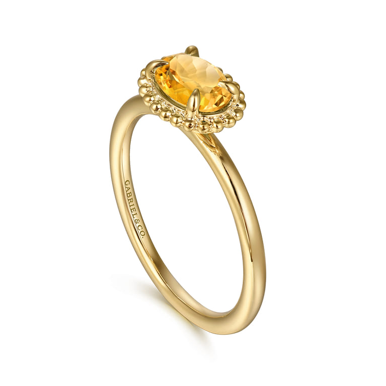 Promise Ring - 14K Yellow Gold Citrine Bujukan Promise Ring - Shot 3