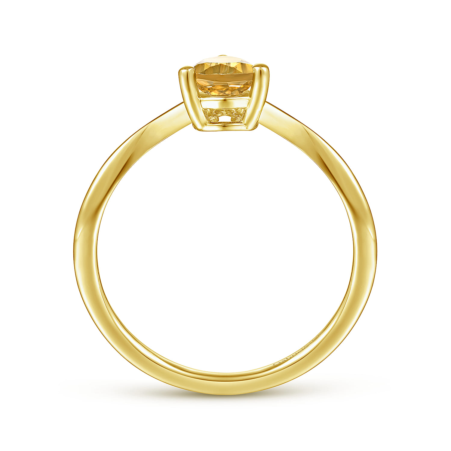 Promise Ring - 14K Yellow Gold Citrine Diamond Chevron Promise Ring - 0.04 ct - Shot 2