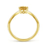 Promise Ring - 14K Yellow Gold Citrine Diamond Chevron Promise Ring - 0.04 ct