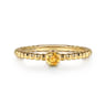 Promise Ring - 14K Yellow Gold Citrine Stackable Promise Ring