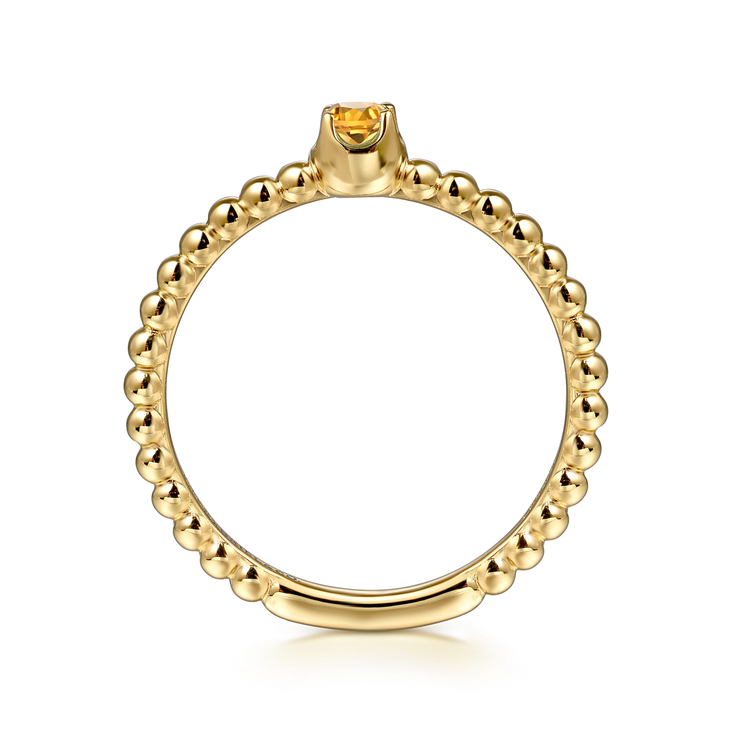 Promise Ring - 14K Yellow Gold Citrine Stackable Promise Ring - Shot 2