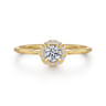 Promise Ring - 14K Yellow Gold Diamond Halo Promise Ring - 0.3 ct