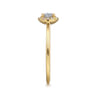 Promise Ring - 14K Yellow Gold Diamond Halo Promise Ring - 0.3 ct
