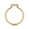 Promise Ring - 14K Yellow Gold Diamond Pave Open Heart Promise Ring - 0.07 ct