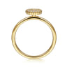 Promise Ring - 14K Yellow Gold Diamond Pave Oval Promise Ring - 0.09 ct