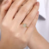 Promise Ring - 14K Yellow Gold Diamond Pave Oval Promise Ring - 0.09 ct