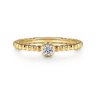 Promise Ring - 14K Yellow Gold Diamond Stackable Promise Ring