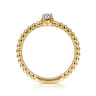 Promise Ring - 14K Yellow Gold Diamond Stackable Promise Ring - 0.12 ct