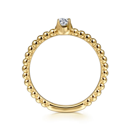 Promise Ring - 14K Yellow Gold Diamond Stackable Ring