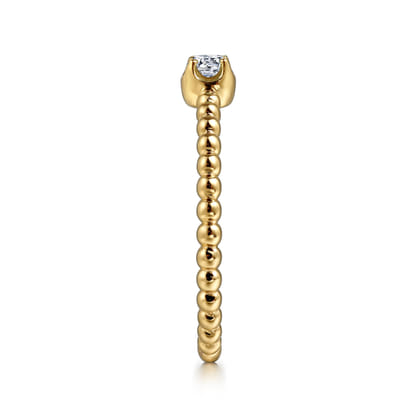 Promise Ring - 14K Yellow Gold Diamond Stackable Ring