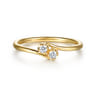 Promise Ring - 14K Yellow Gold Diamond Toi et Moi Promise Ring - 0.08 ct