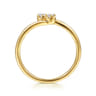 Promise Ring - 14K Yellow Gold Diamond Toi et Moi Promise Ring - 0.08 ct