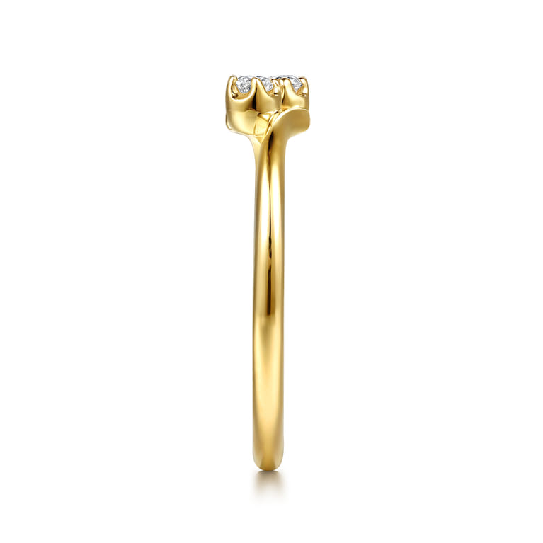 Promise Ring - 14K Yellow Gold Diamond Toi et Moi Promise Ring - 0.08 ct - Shot 4