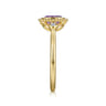 Promise Ring - 14K Yellow Gold Diamond and Amethyst Bujukan Promise Ring - 0.03 ct